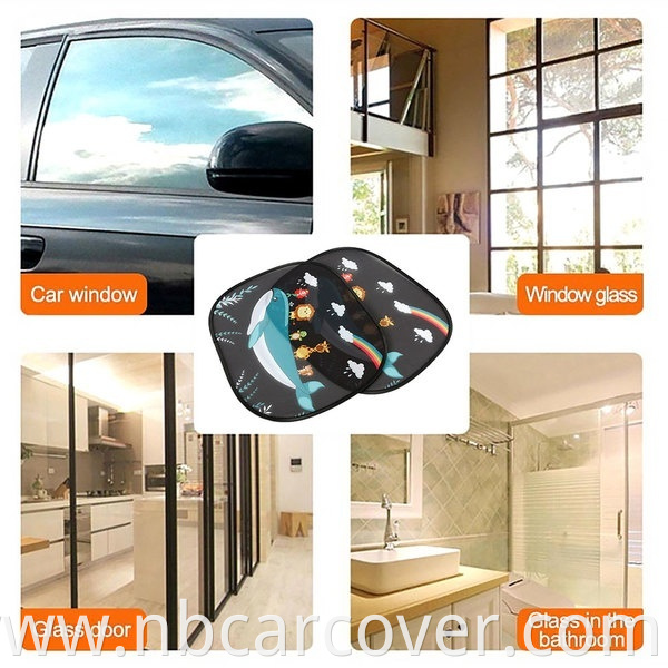 High quality UV silver coating cloth curved shape water proof car window magnetic shades
